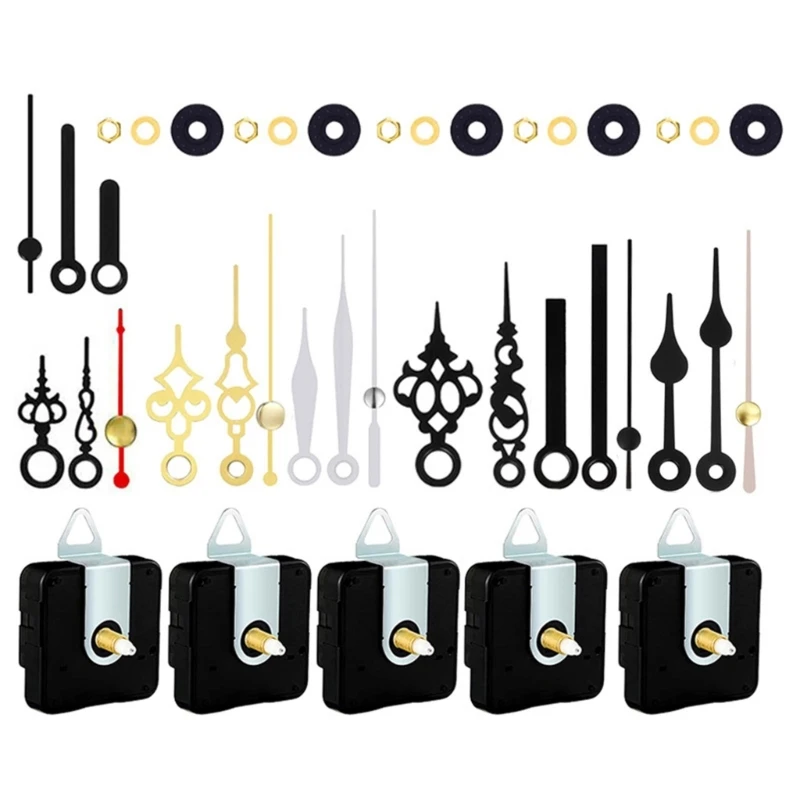 

Wall Clock Movement Mechanism Replacement Repair Accessories Set Low Noise Movement 20mm Shafts Length for Craft Enthusiasts