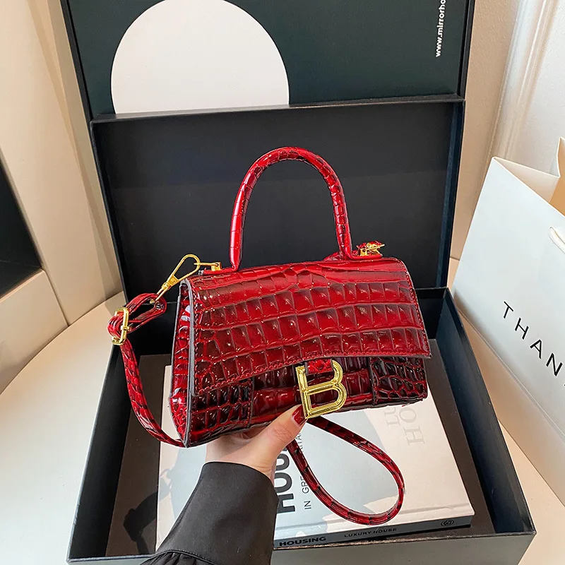 

Мини-сумка из нержавеющей стали с тиснением под крокодила, женская трансформируемая сумка через плечо и через плечо, универсальные женские сумки-тоут «день-ночь»