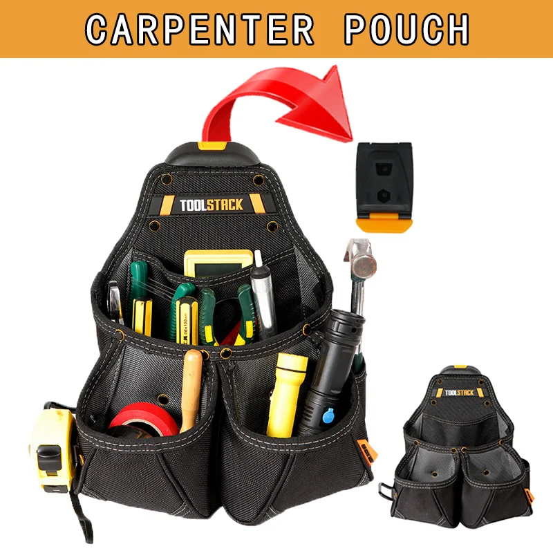 

Carpenter Work Bag Tool Storage Bag Quick-Release Tool Bag Tool Organizer Pouch Durable All-Purpose Pouch Electrician Pouch