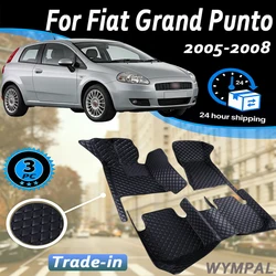 Custom Automotive Car Floor Mats For Fiat Grand Punto 2005 2006 2007 2008 Auto Luxury Leather Men Women Car Mats Full Coverage