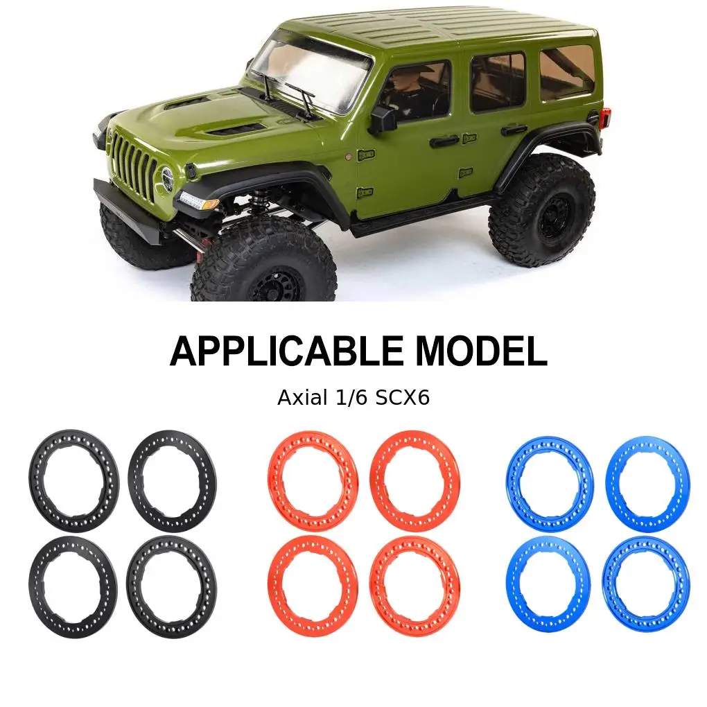 วงล้ออะไหล่แต่งรถบังคับวิทยุ ขนาด 1/6 วงล้ออะลูมิเนียมอัลลอยด์ ผลิตด้วยกระบวนการ CNC 3 มิติ สำหรับรถบังคับวิทยุ Axial SCX6 สีดำ