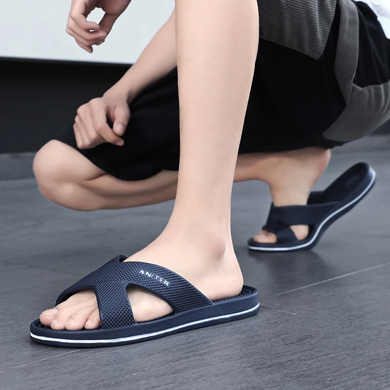 

Summer Men's Ultra-light Massage Granular Flat Heel Light Quick-drying Anti-slip Casual Indoor and Outdoor Cross-design Sandals