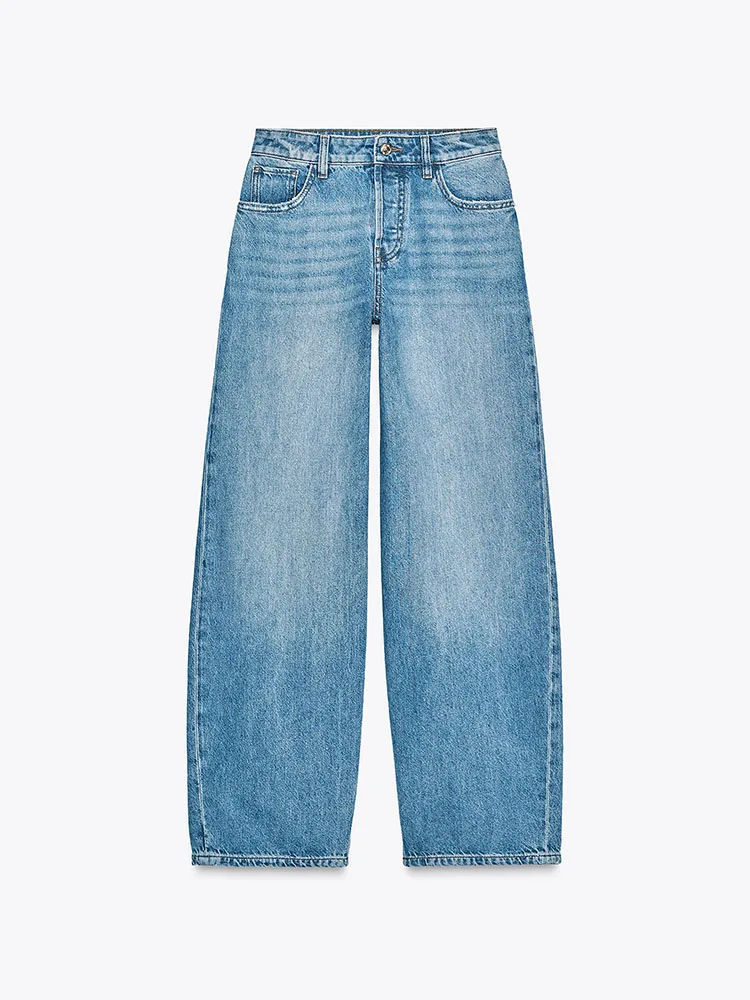 

Новое весеннее поступление, женский джинсовый жилет, широкие джинсы, комплект из двух предметов, длинные брюки, модная повседневная одежда