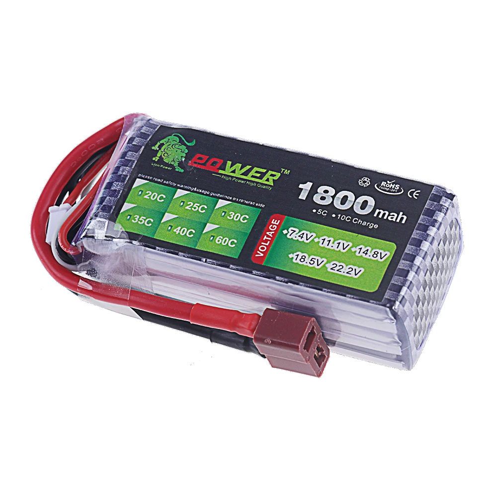 Batteria LiPo da 11,1 V 3S 1500 mAh 1800 mAh 2200 mAh 3300 mAh 5200 mAh 6000 mAh 7200 mAh 10400 mAh Deans T XT60 per RC Car FPV Racing Drone