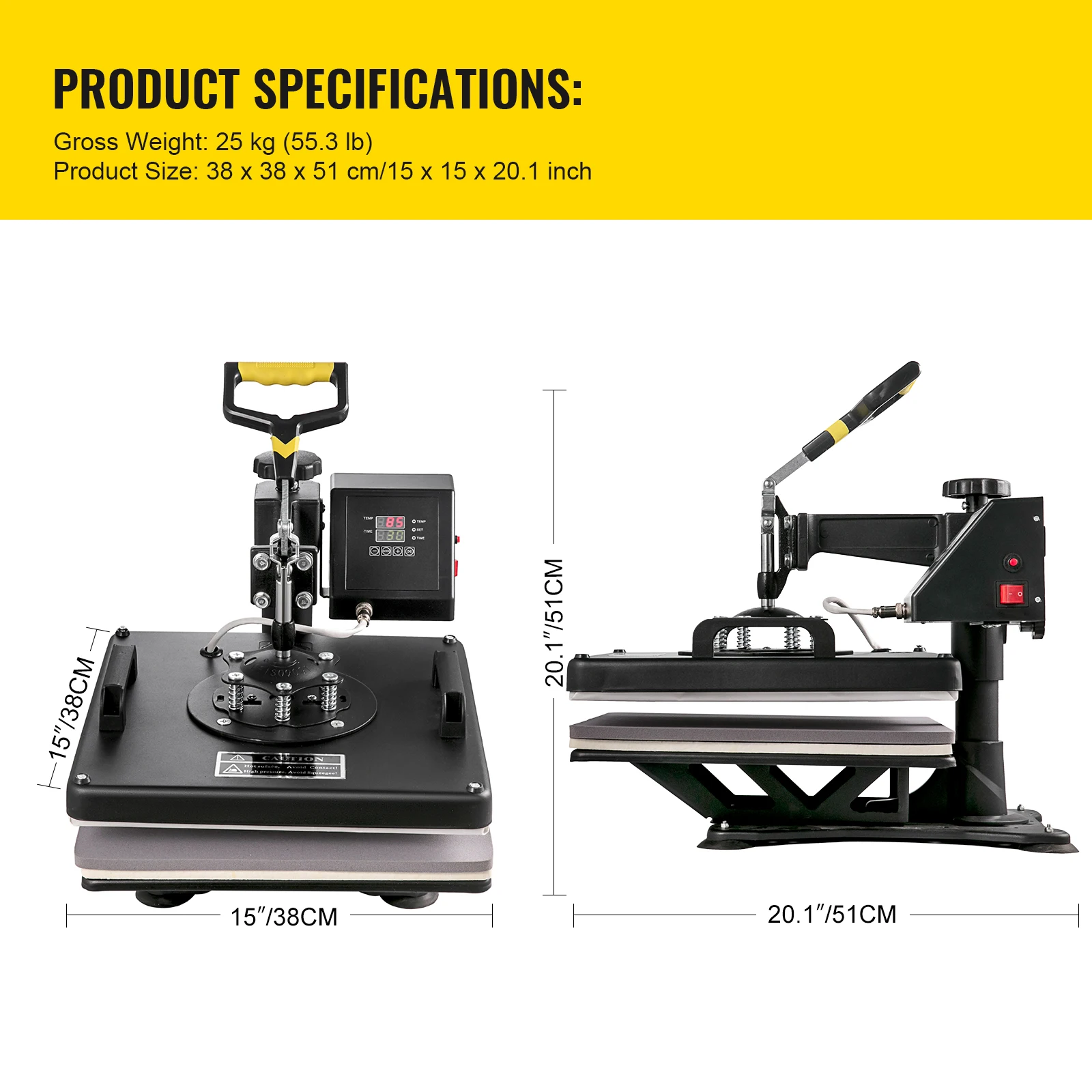 SucceBuy 5 6 8 in 1 Heat Press Machine T-shirt Heat Transfer Printer Multifunctionele Sublimatie Printer voor Mok/Latte Mok/Hoed/Plaat/Fles