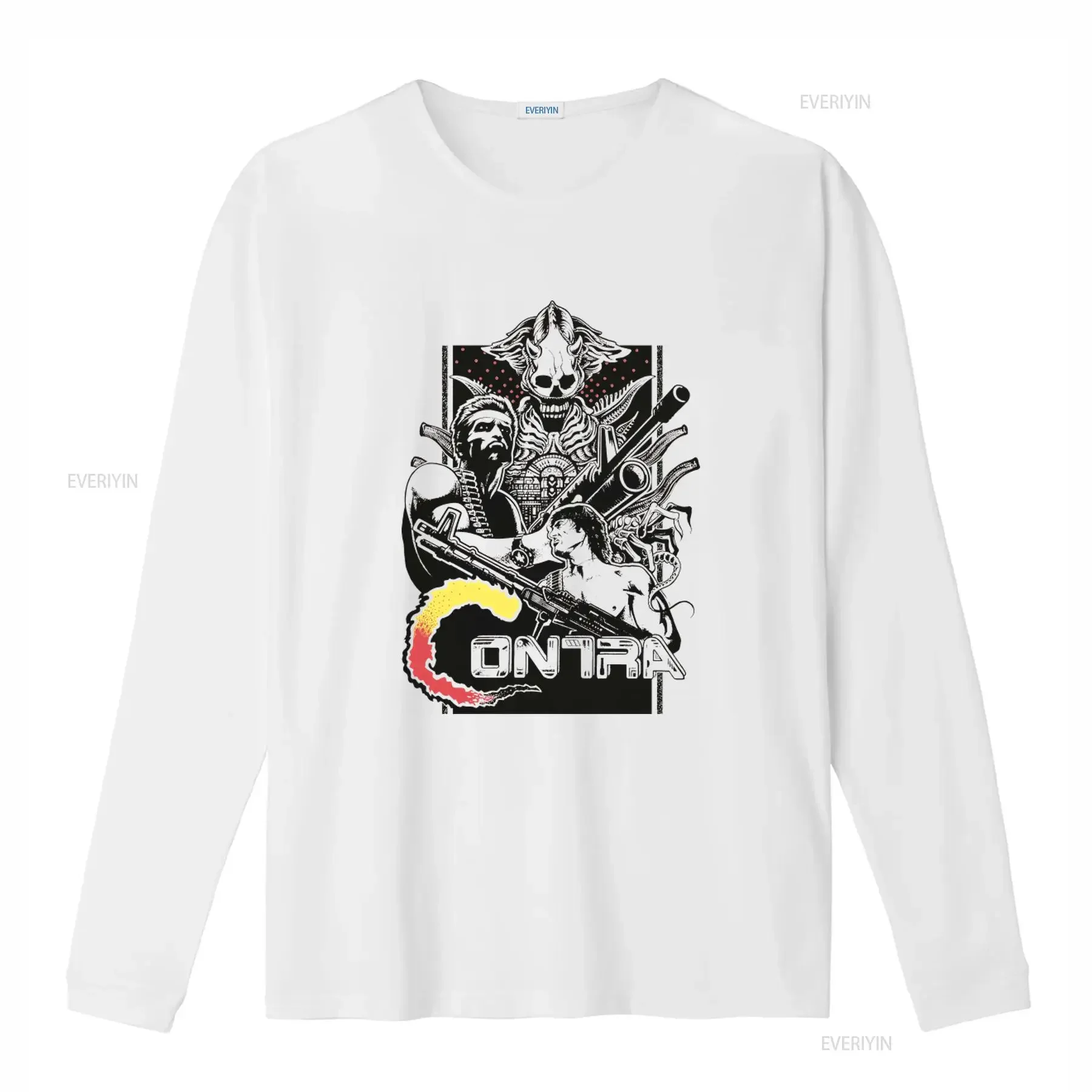 Contra Nes Characters Retro Cool Game T Shirt for Men vintage Washed streetwear Soft Versatile graphic fashion Casual