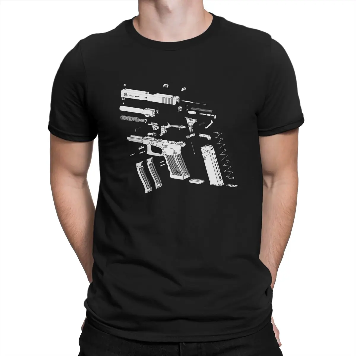 G17 T-Shirt for Men Smith Cool Wesson Vintage 100% Cotton Tees Crew Neck Short Sleeve T Shirt Gift Idea Clothes