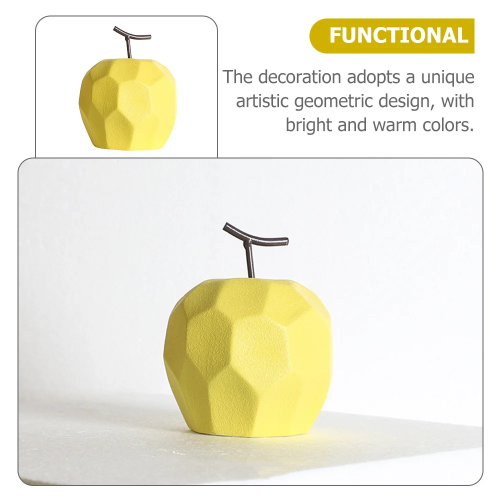 

1Pcs Ceramic Fruit Ornament Bright Smooth Texture Geometric Desktop Decor Unique Art Craft for Home Gift Ceramic Fruit for Home