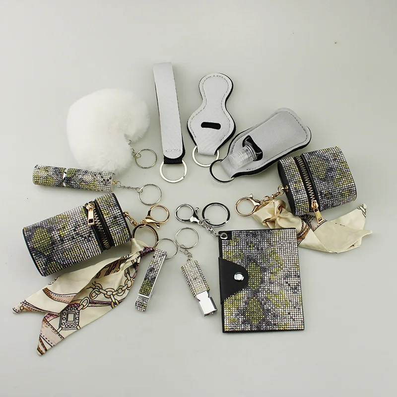 11Pcs Girl Security Self Defense Keychain Protection Personal Defensive Alarm Key chain Accessories Women Product