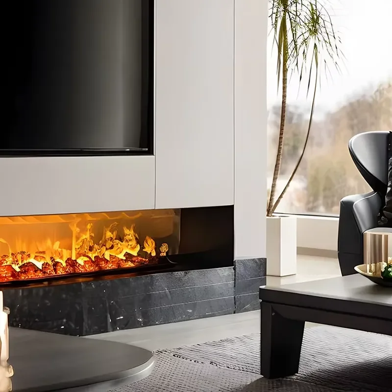 For European Style 3D Simulated Multicoloured Flame Fireplace Insert Indoor Steel with Multiple Intelligent Control Methods