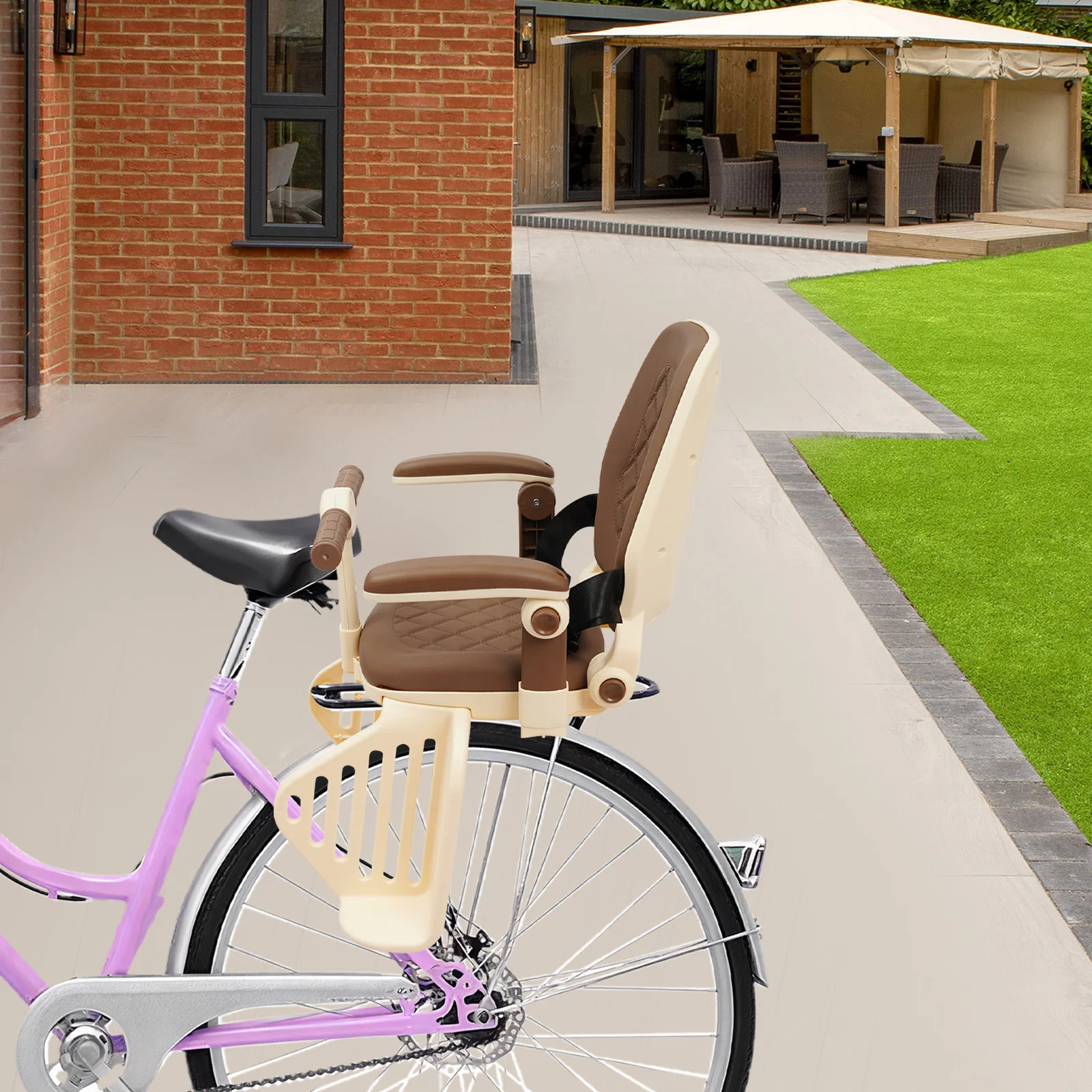 Детское сиденье для велосипеда Milky Coffee, высококлассная губка Pa&Sponge, заднее детское сиденье для велосипеда, детское сиденье емкостью 110,23 фунта для горного велосипеда