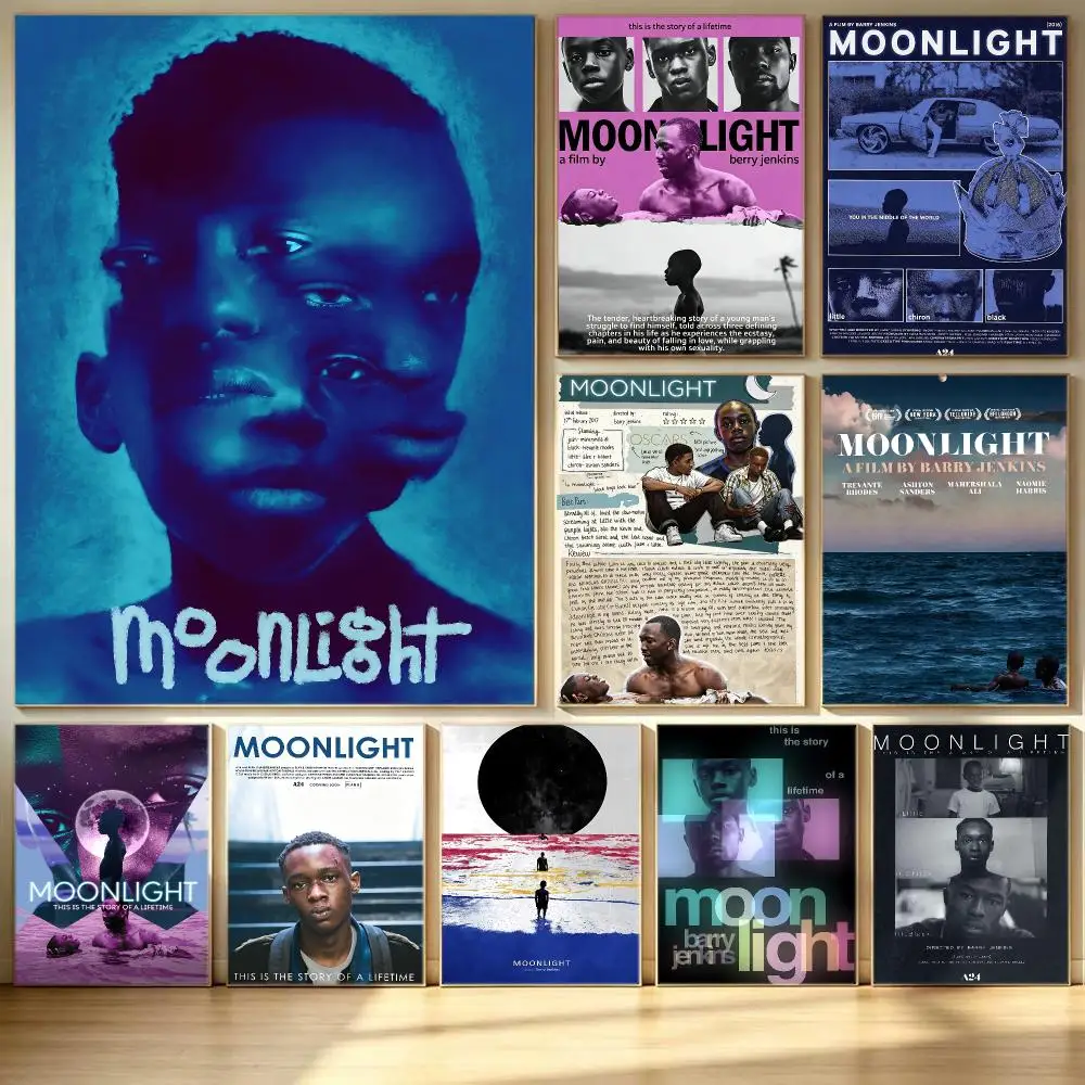 movie Moonlight Poster Poster HD  Printing Soothing and Cream Style Home Decor for the Living Room cafes Gift Giving