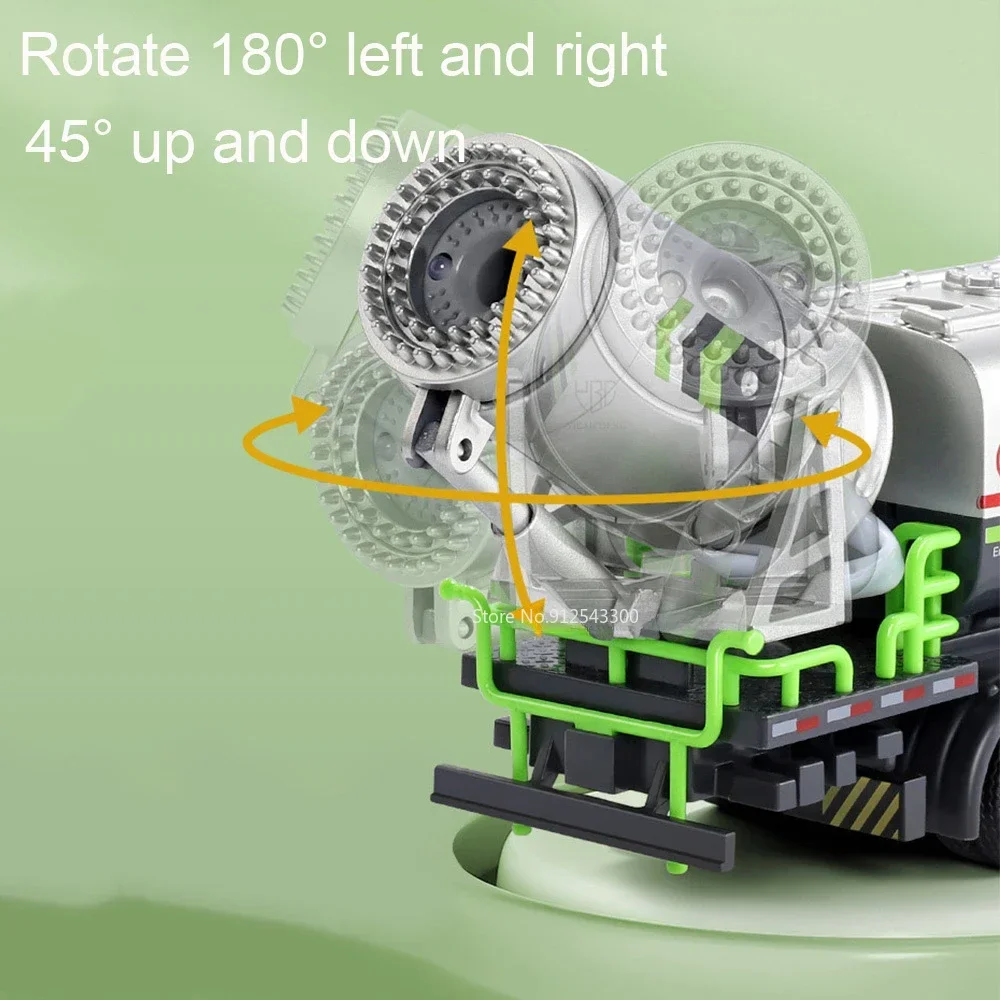 1:32 스프레이 트럭 모델 장난감 자동차 소방차 후진 소리와 빛 문 열림 금속 다이캐스트 엔지니어링 차량 컬렉션 장난감