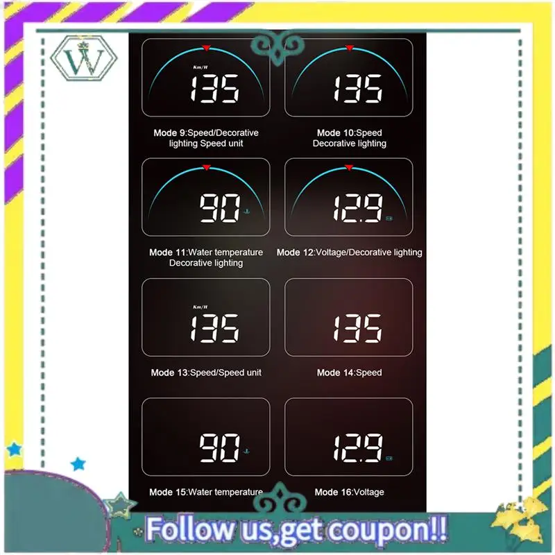 

Upgraded M8 HUD Head-Up Display OBD Car Display Speedometer Universal Durable Easy Install Easy To Use