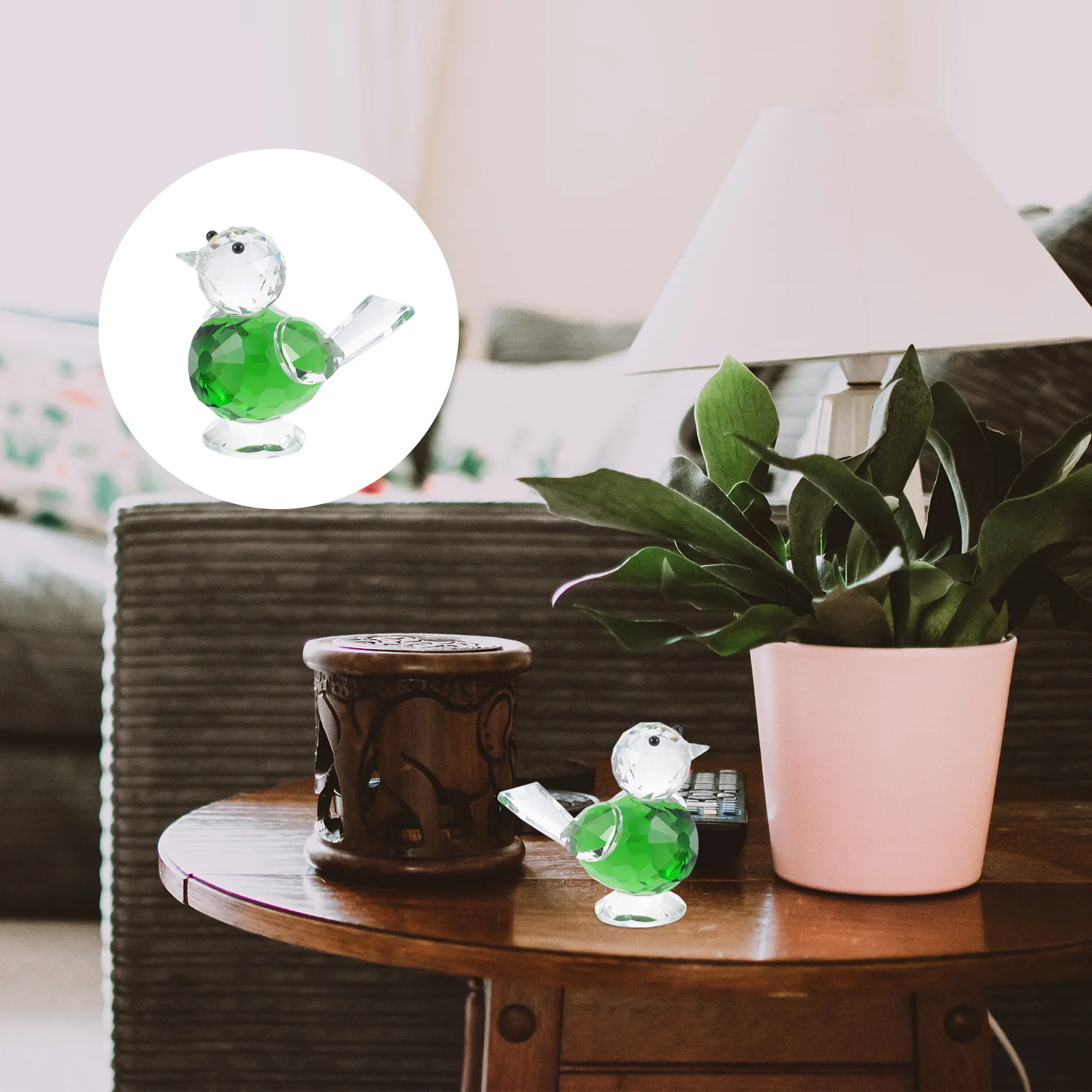 

Glass Animal Statue Handcrafted Bird Sculpture Decorative Ornament for Indoor Outdoor Use Modern Living Room Bedroom Table