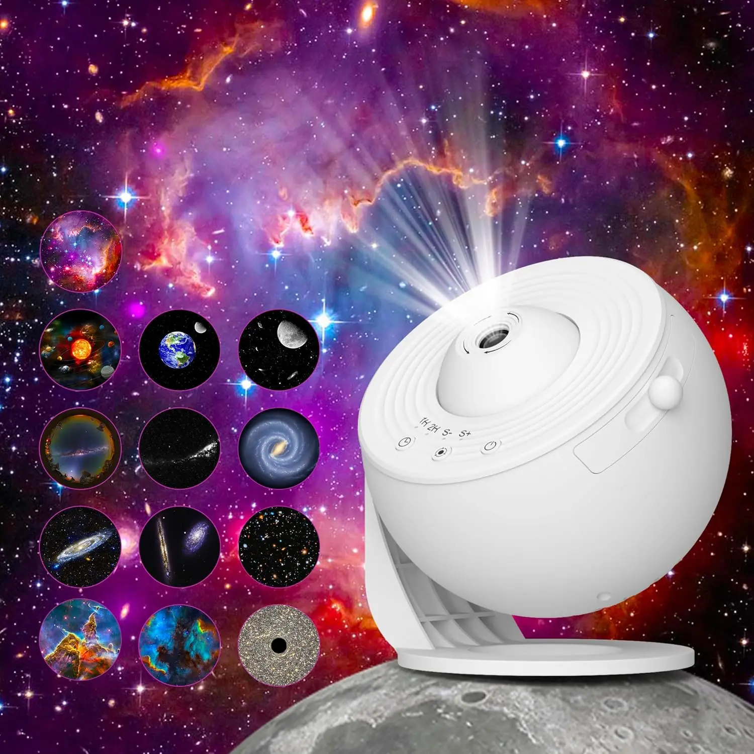 Galaxie-Projektor für Schlafzimmer, HD-Bild-Sternprojektor, verstellbarer Galaxie-Lichtknopf, 13 Filmscheiben, Planetariumsprojektor für Ki