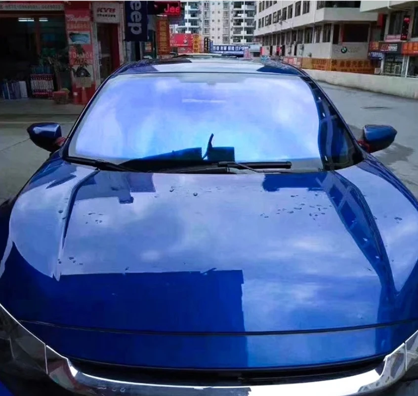 

100cmX15m 75% Chameleon Car Tint Film High Quality Front Windscreen Window Light Blue Color Change Solar Sticker