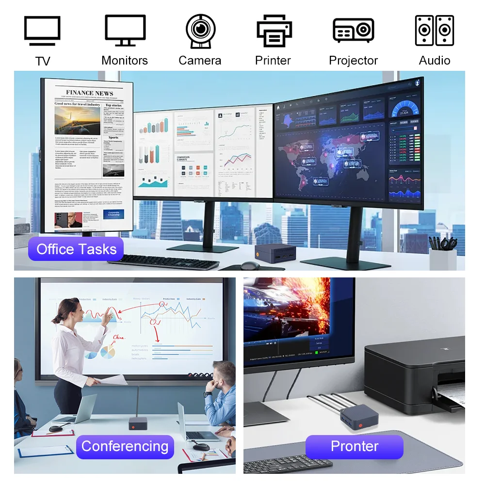كمبيوتر صغير Ninkear G2 Pro كمبيوتر صغير Intel N150 حتى 3.6 جيجا هرتز 12 جيجا بايت DDR5 512 جيجا بايت M.2 SSD win11 pro كمبيوتر مكتبي صغير كمبيوتر مكتبي صغير