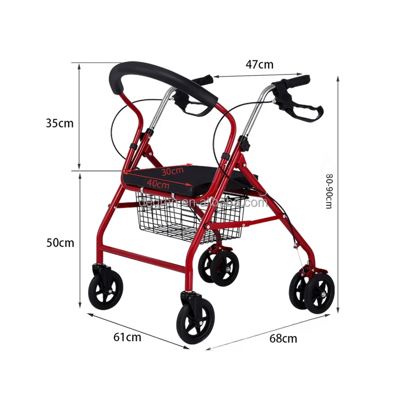 Frame Assisted walking Rollator Walker With Seat With Basket  walking aids for disabled seniors