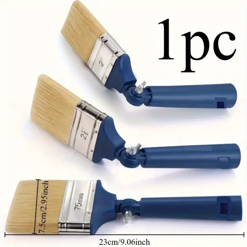 All-Angle Adjustable Paintbrush Pig Bristle Brush Wall Painting Brush For Latex Paint 270-Degree Adjustable Separation Brush