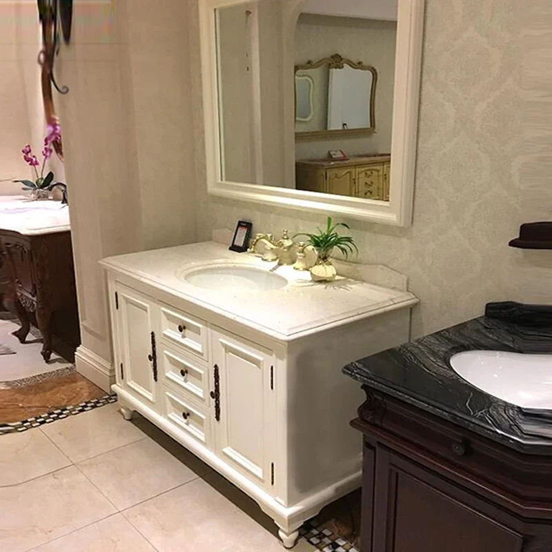 American Bathroom Cabinet Combination Oak Floor To Ceiling Washbasin Toilet Bathroom Toilet, Rock Board Bathroom Basin