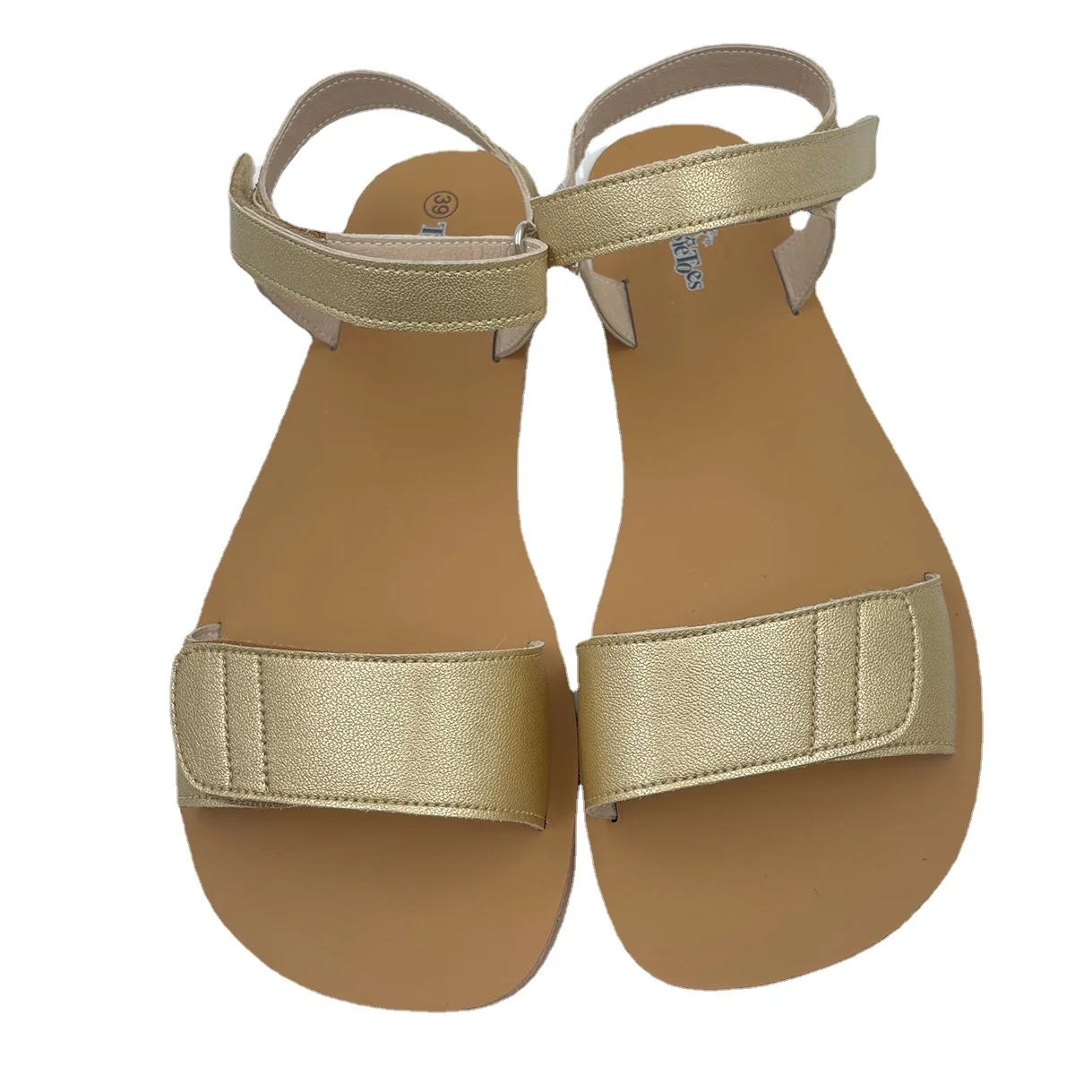 Tipsietoes 2024 Sommer Barfuß Leder flache Sandalen für Damenschuhe mit neuer minimalisti scher weicher Sohle