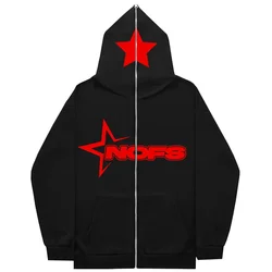 2024 men's and women's casual fashion full zipper Hoodie Spring and fall casual hoodie popular font print hoodie size S-3XL