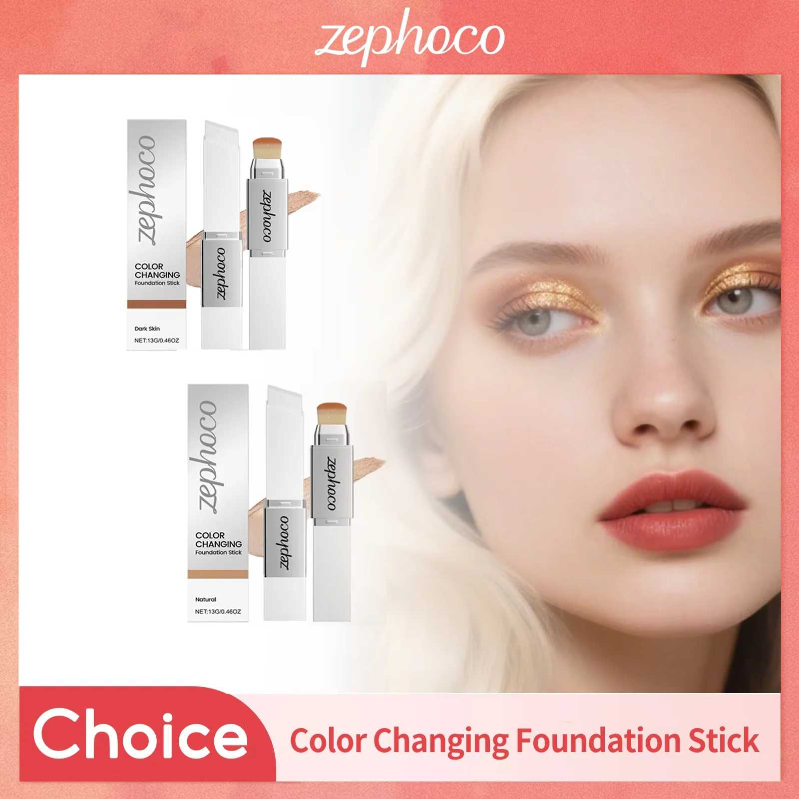 Color Changing Foundation Stick Moisturize Brighten Matte Concealer Full Coverage Oil Control Lightweight Foundation Base Makeup
