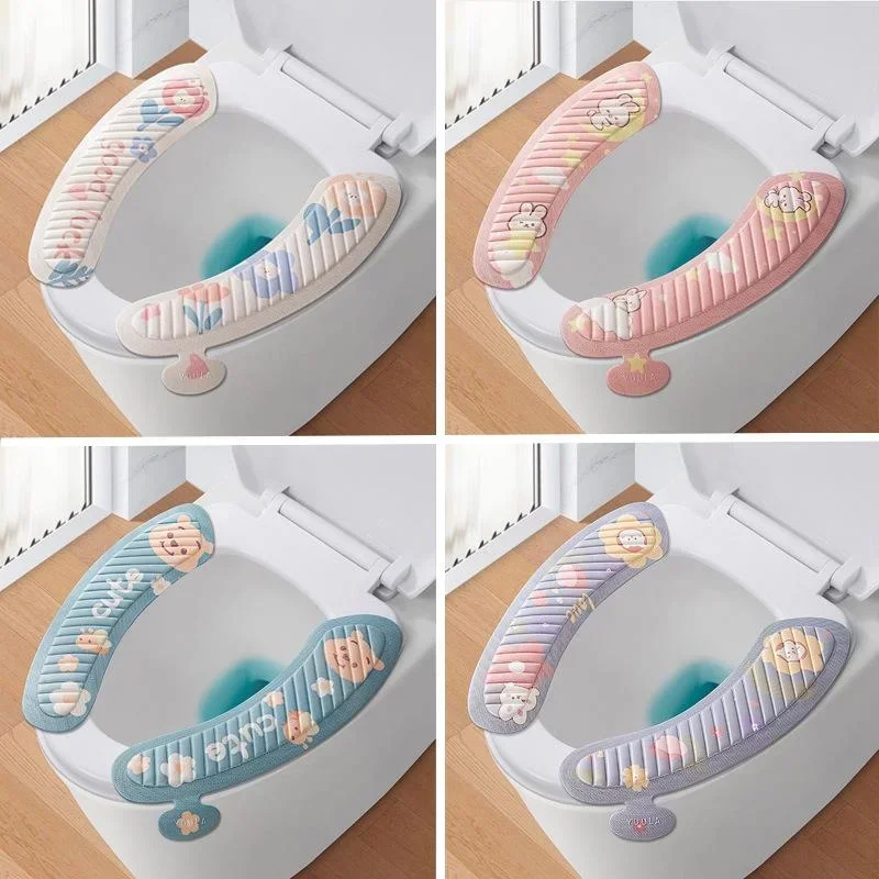 Home Toilet Mat Seat Cushion Paste Type Four Seasons Universal Potty Mat Cartoon Cute Toilet Sticker seat cover