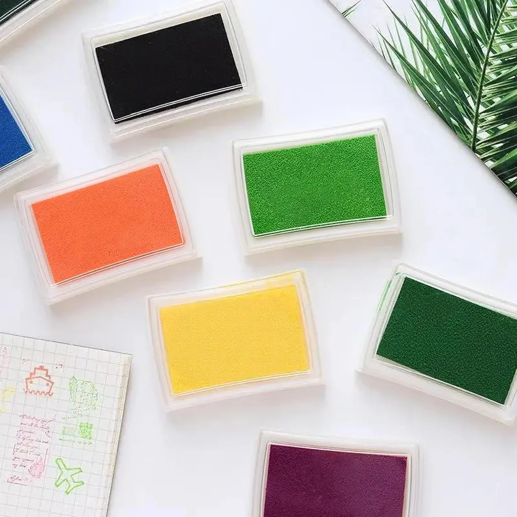 Sponge Ink Pad Multicolor Handprint Ink Pad Colored Ink Pad Solid For Kids Handcraft Activities Handprint Keepsake Making Rubber