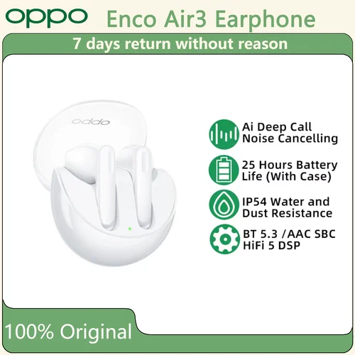 Imagen 1 del producto Original OPPO Enco Air3 auriculares AI reducción de ruido auriculares inalámbricos Bluetooth 5,3 auriculares estéreo HiFi para juegos