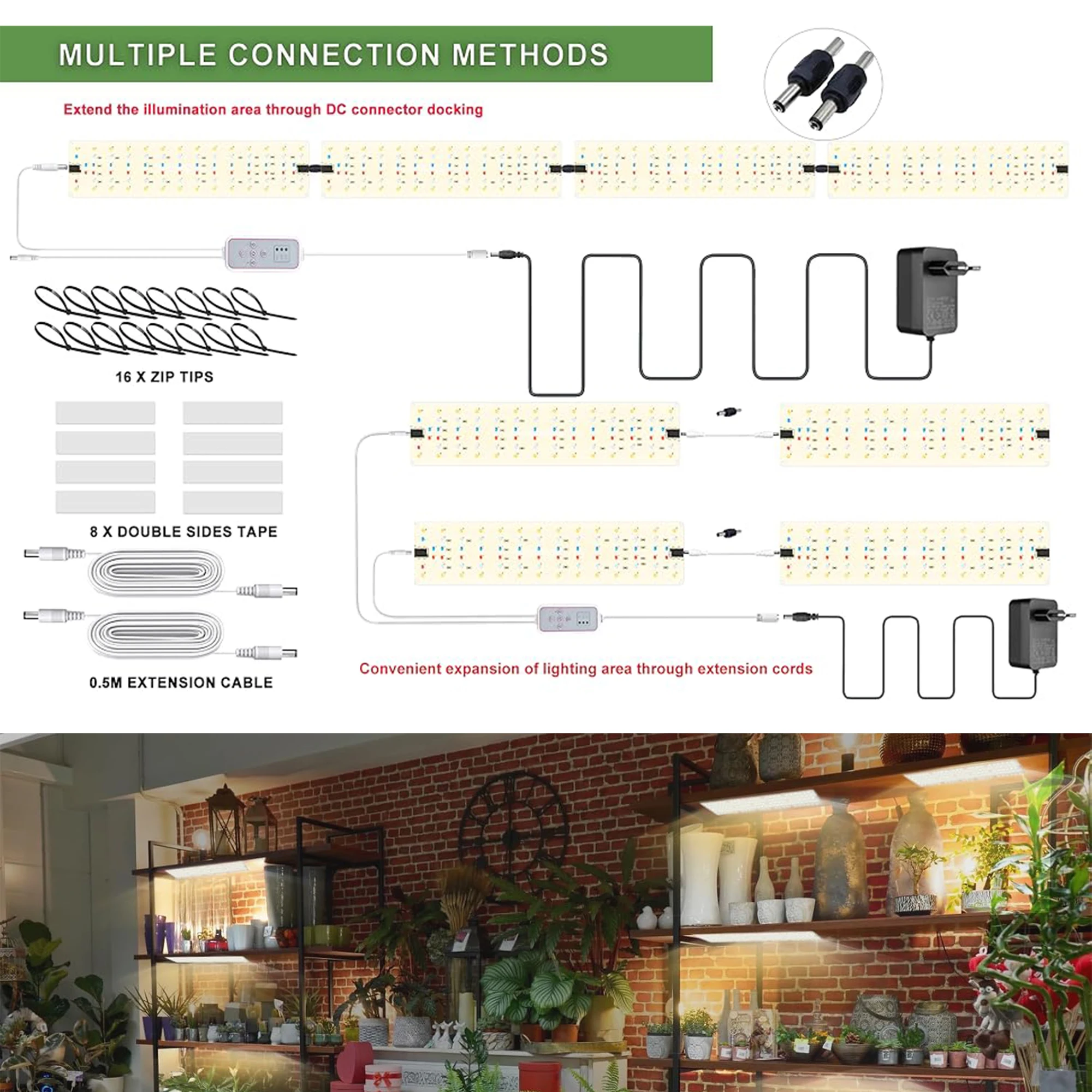 12VTUYA remote control three color adjustable full spectrum LED indoor plant growth lamp can be timed DIY lighting seed start