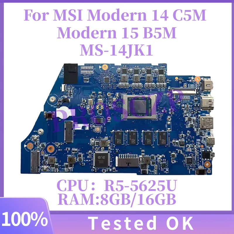 

MS-15HK MS-14JK MS-14JK1 Материнская плата для MSI Modern 14 C5M Modern 15 B5M Материнская плата для ноутбука с процессором R5-5625U 8 ГБ/16 ГБ ОЗУ