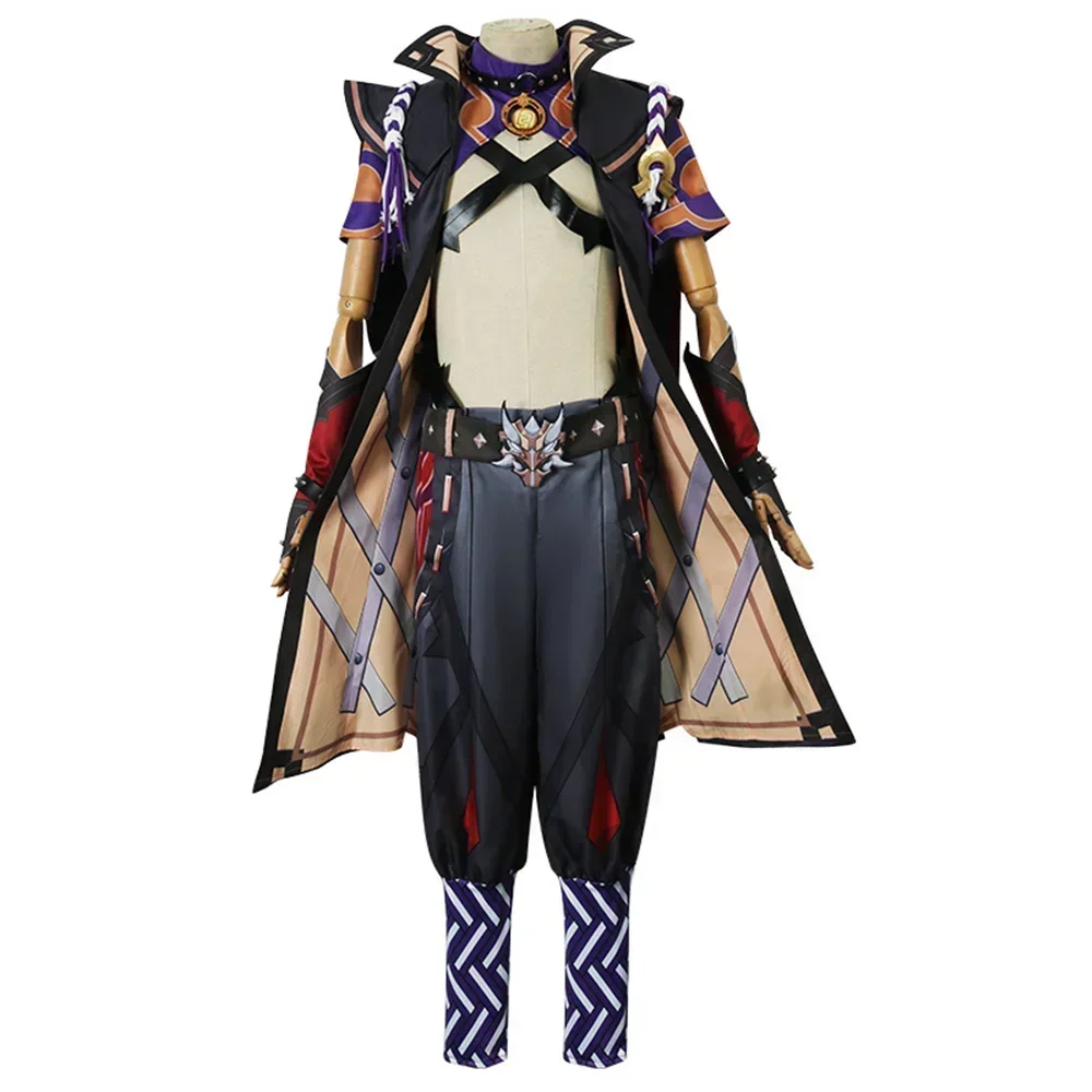 Costume de Cosplay Arataki Itto pour Homme et Femme, Ensembles de Perruques, Vêtements d'Halloween