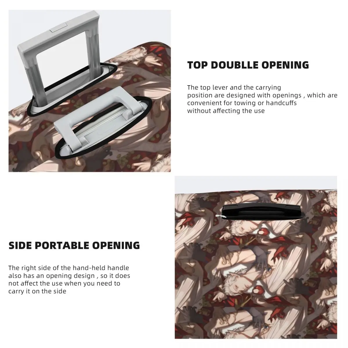 Baldurs Gate 3، Astarion Ancuninne غطاء حقيبة حماية مرن لحماية أمتعة السفر مقاس 18-32 بوصة