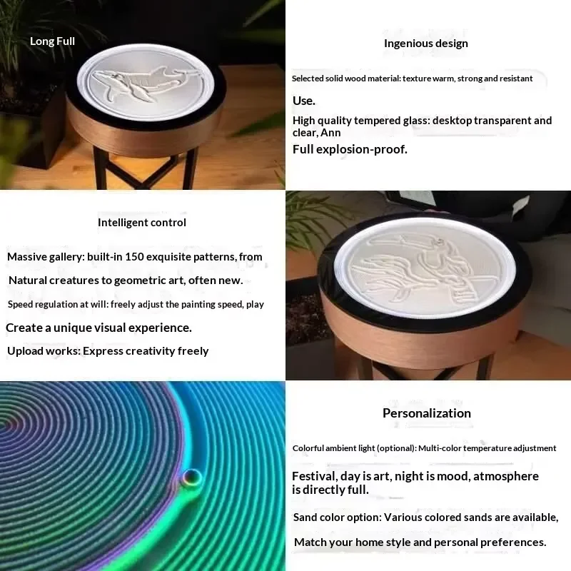 Creative Dynamic Sand Art Table Automatic Moving Picture Coffee Table for Living Room Home Decor Stress Relief Gift