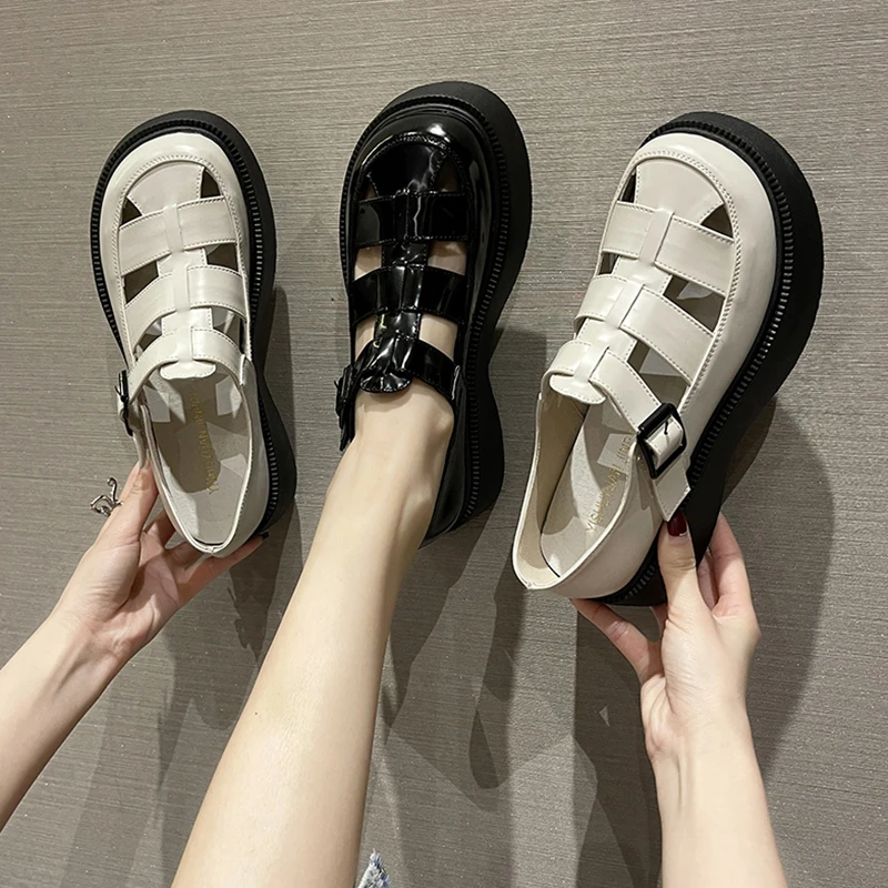 2024 Sandals Clogs With Heel Spring Shoes Mary Jane New Thick Girls Closed Scandals Janes Closed Toe Sandals Mary Jane 2024 Wome