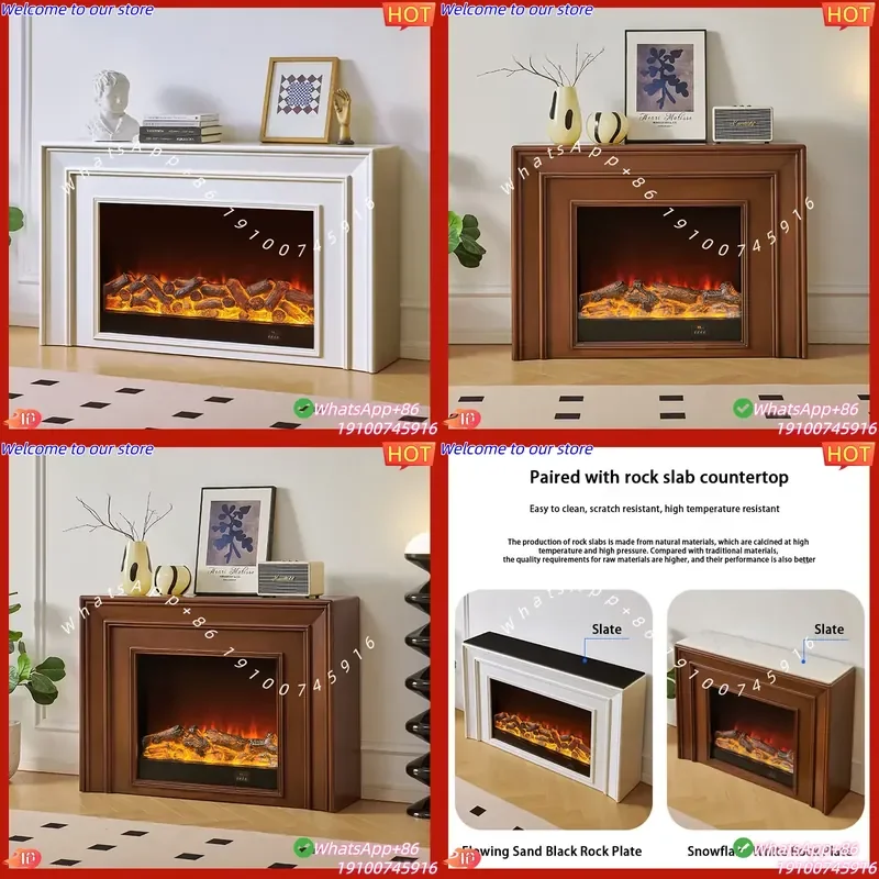 2026 Artificial Fireplace French Finished Fireplace Decoration 1.2 Meters Retro Simulation Fire Heating Fireplace Can Be