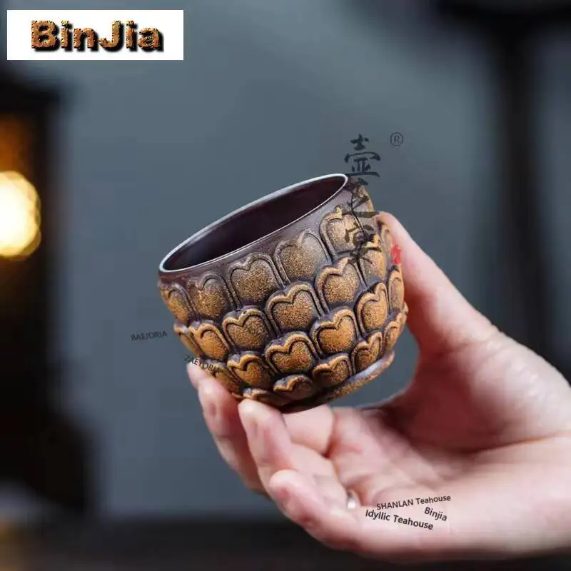 170ml Yixing Purple Clay Buddha Lotus Teacup Traditional Tea Bowl Water Jug Tea-tasting Personal Cup Jianzhan Master Cup Teaware