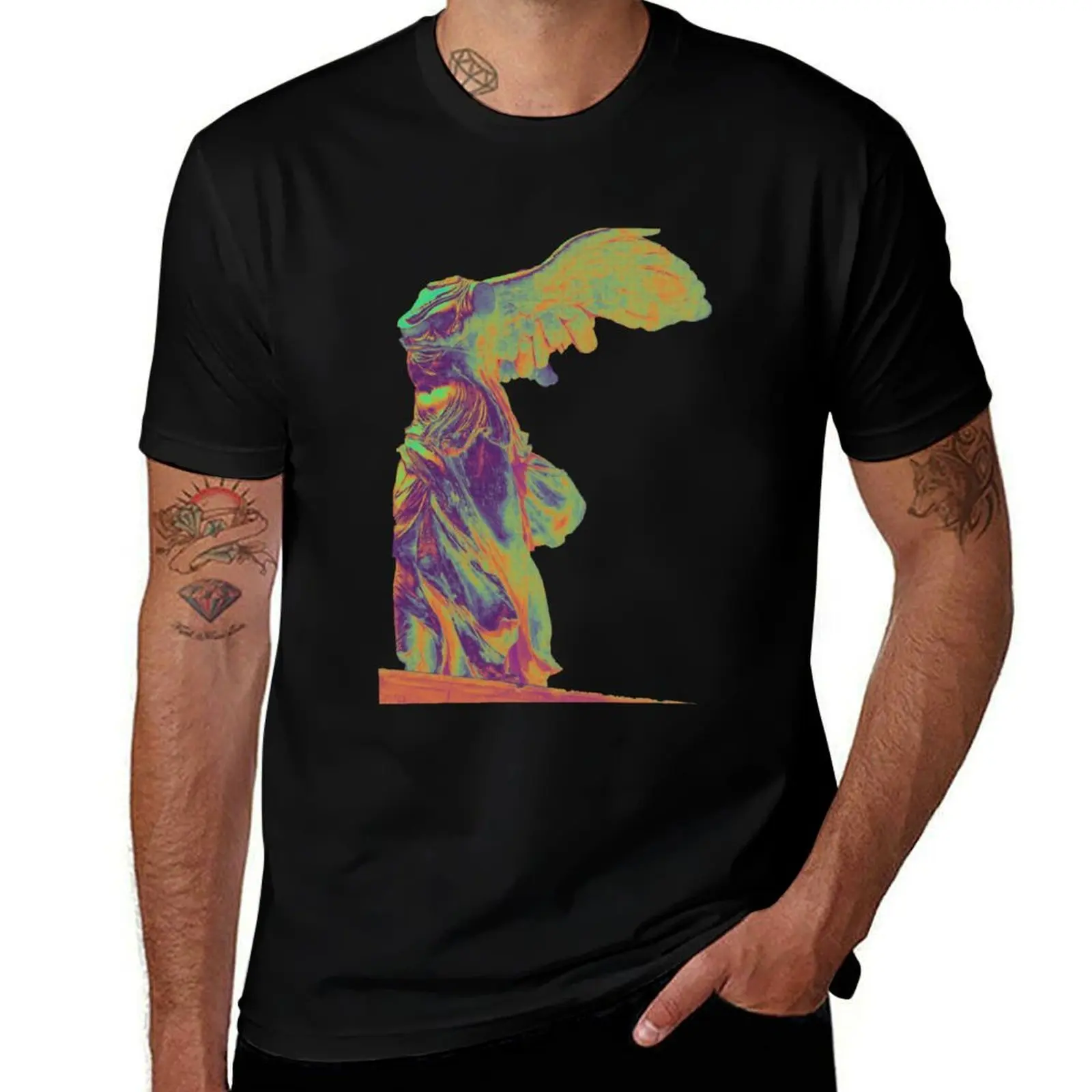

soft funny of prints shirts Victory Premium Winged humor shirts man t for cotton t Samothrace t with T-Shirt shirts dark