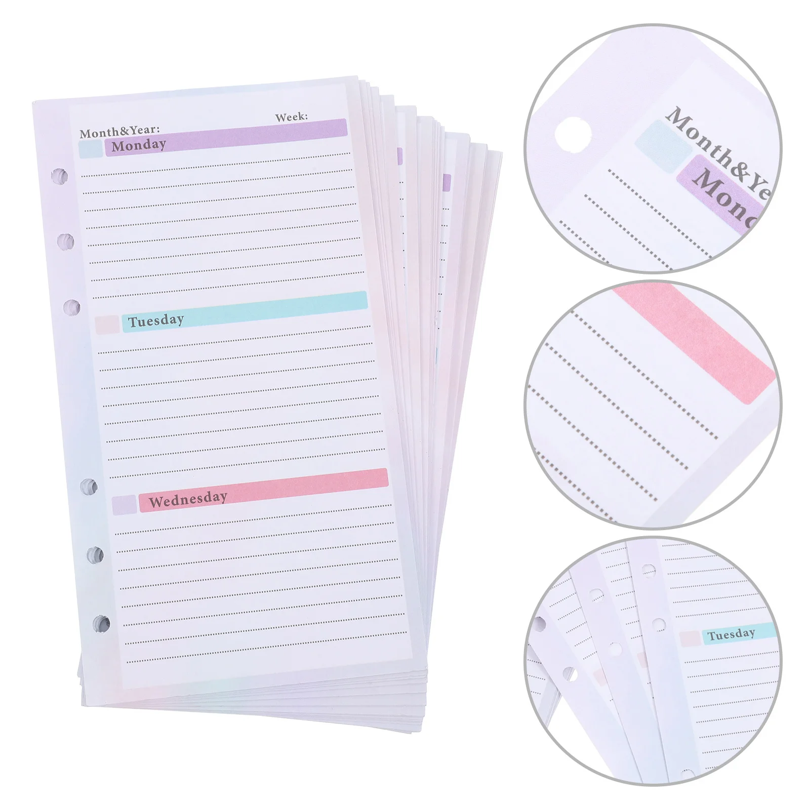 

54 Sheets A6 Weekly Planner Notepad Refillable Undated Pages for Flexible Scheduling Spiral Weekly Planning Pad for Work School