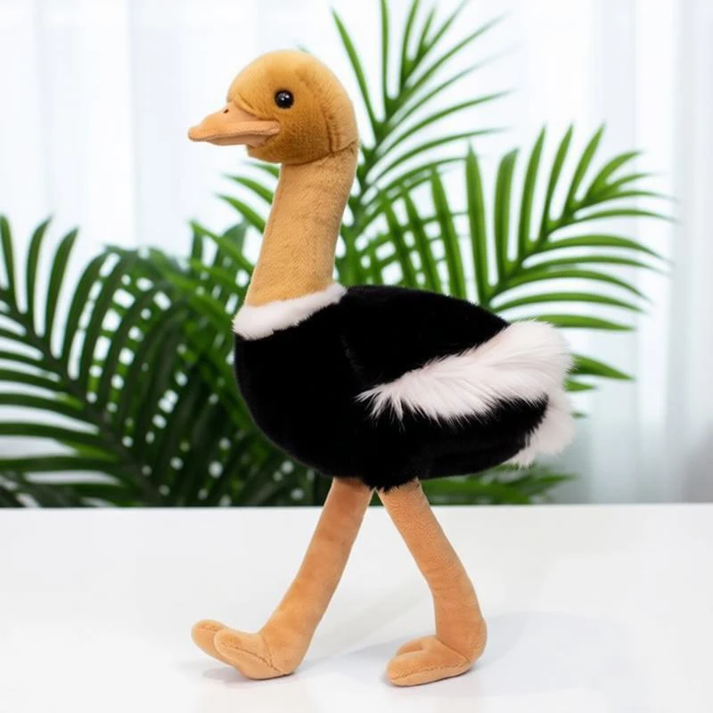 

New Fluffy Ostrich Plush Toy Lifelike Ostrich Doll Realistic Animal Soft Ostrich Stuffed Toy Home Decor Children's Birthday Gift