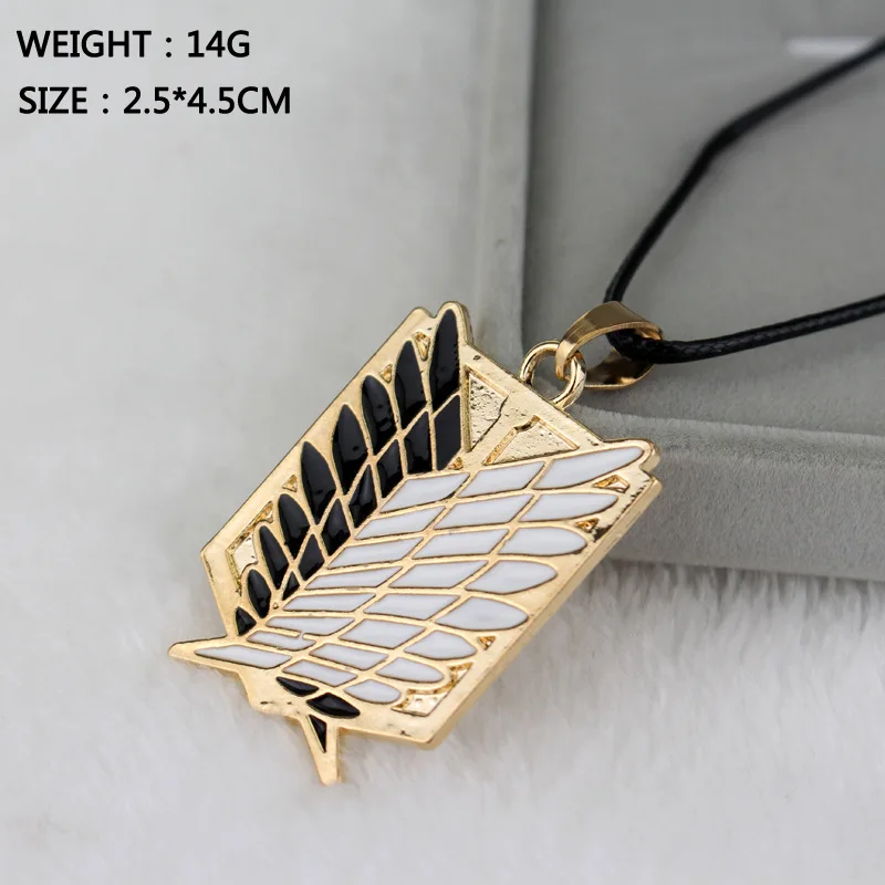 Hot Attack on Titan Necklaces Pendants Wings Of Liberty Metal Unisex Leather Chain Fashion  Jewelry Pendant Two Colors