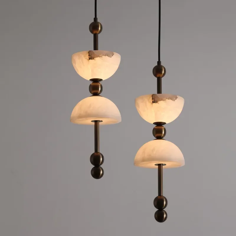 Vintage Spanish Alabaster Chandelier for Bedroom Bedside Wall Decor Hotel Restaurant Entrance Cafe Lighting Fixture Classic