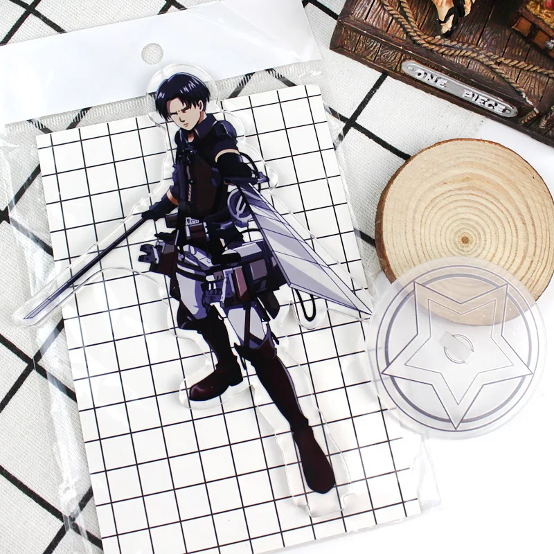 أنيمي هجوم على تيتان الاكريليك حامل ليفي إرين ميكاسا أرقام المنمنمات مانغا التماثيل المرآب أطقم لعبة مجسمة GK الحلي ديكور #4