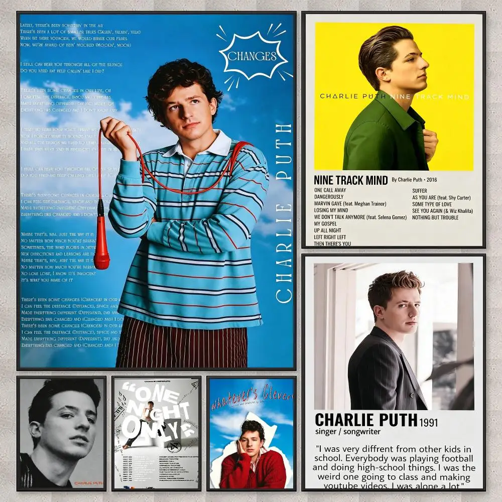 music Charlie Puth New Arrival Popular Art Print Poster HD Wall Art Sofa Home Decor Gift For Fans
