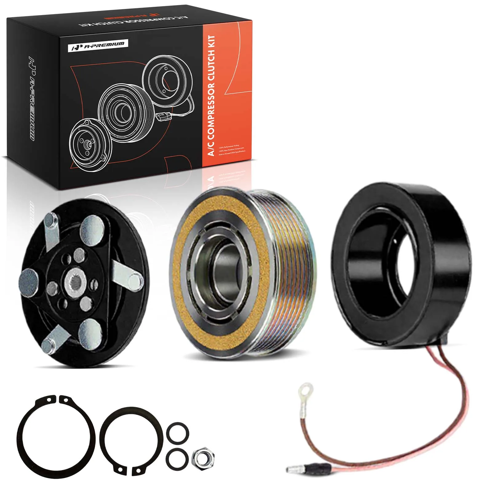 A-Premium AC Compressor Clutch Kit with 7 Groove Pulleys for Honda CR-V 2012-2014 Civic 2012-2015 Acura ILX 2013-2015