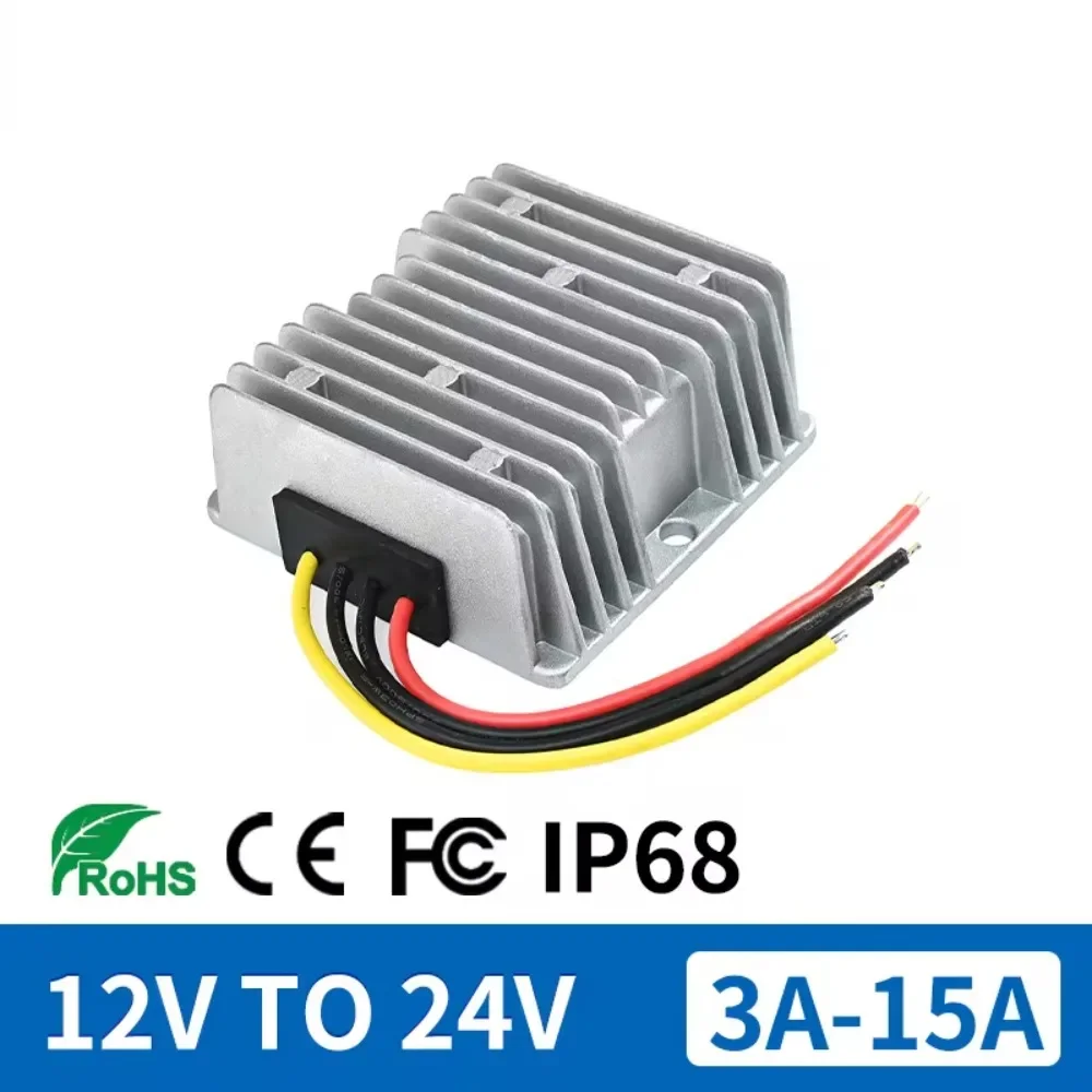 

12V to 24V 3A 5A 10A 15A Boost DC DC Power Converter 12 Volts to 24 Volts Step Up Power Voltage Regulator Car Bus Taxi Boat Bus