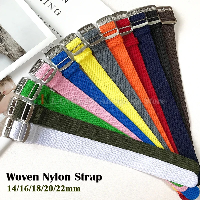 Bracelet de montre en Nylon tissé en tissu pour Perlon pour Bracelet Omega remplacement hommes femmes 14mm 16mm 18mm 20mm 22mm Bracelet de Sport