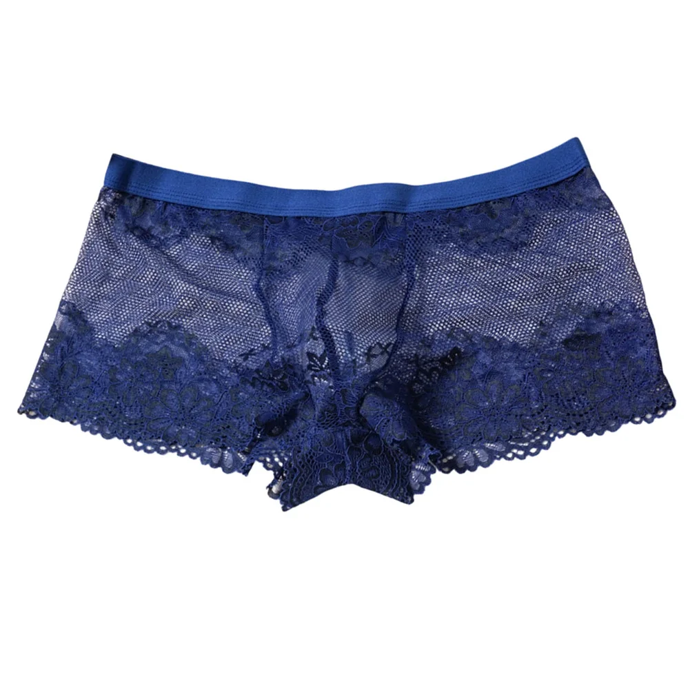 Men Lace Jacquard Mesh Briefs Breathable Boxer Shorts Sexy Accessories Hot Underwear Hollow Temptation Exotic Trunks Calcinha